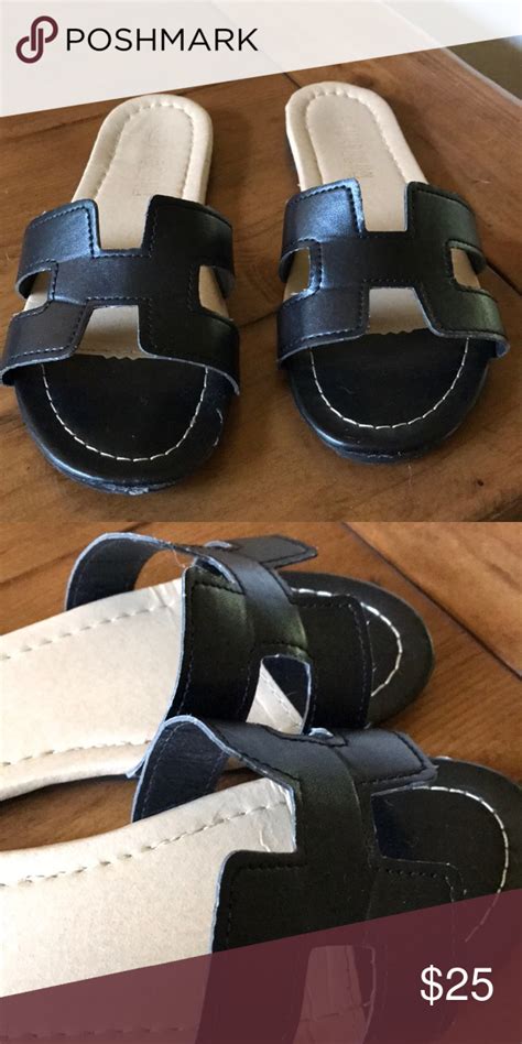 hermes look a like slippers